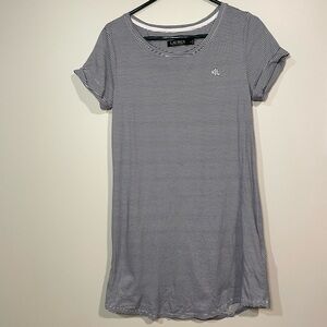 Ralph Lauren Navy and White Striped Women's Cotton Dress size Small